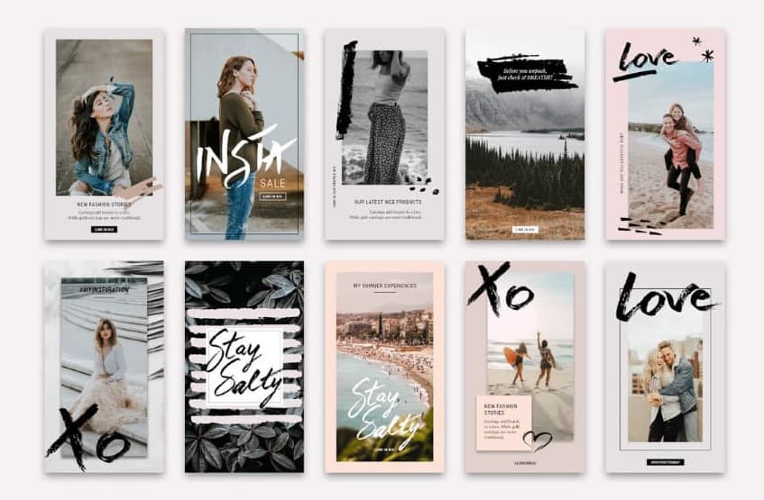 Exemple de templates disponibles sur le site canva