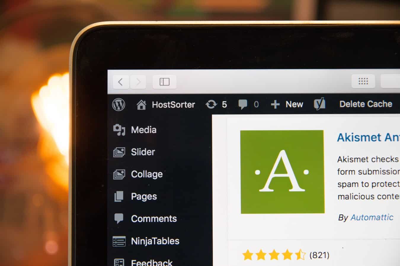 Téléchargeemnt de l'extension WordPress Akismet