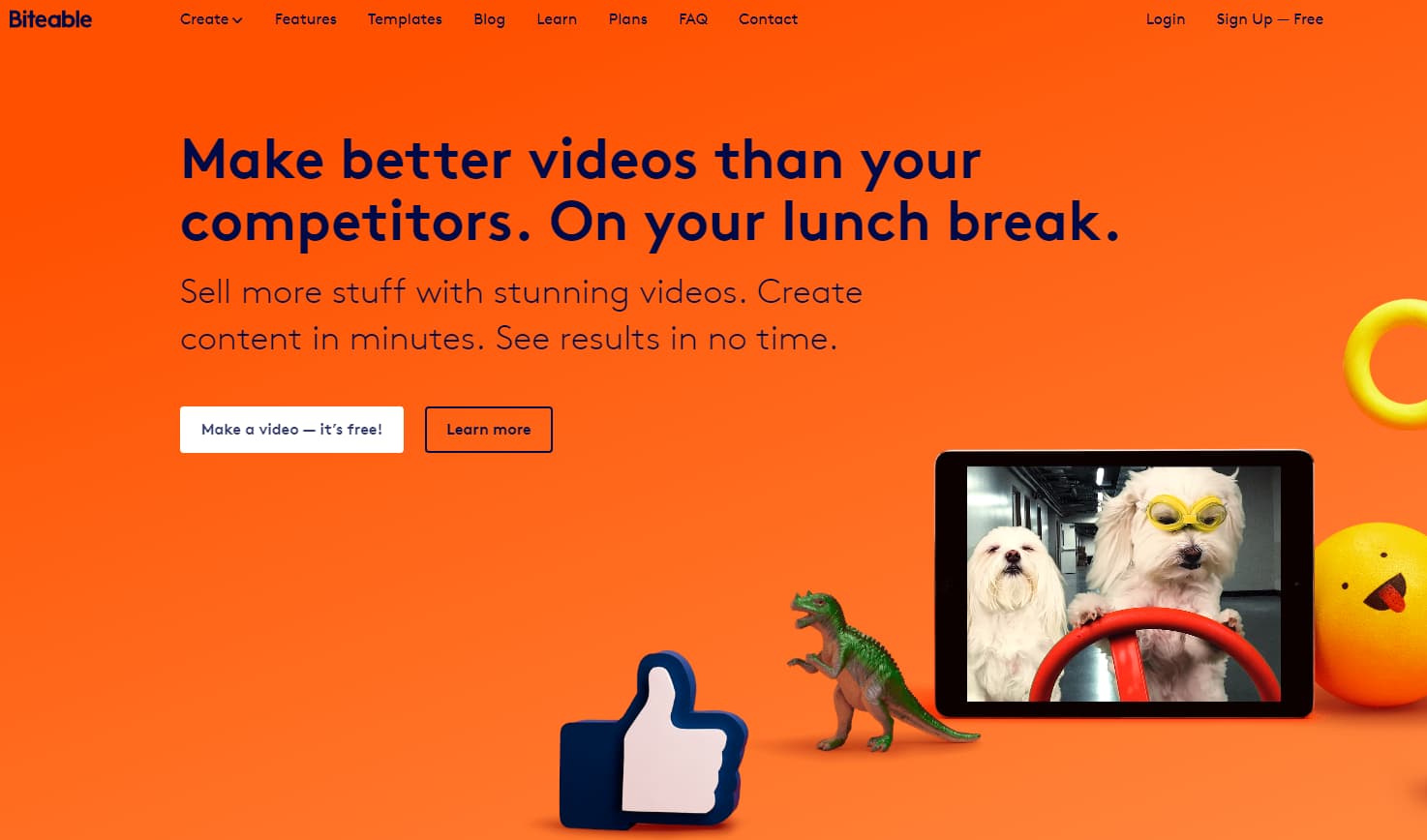 Home page de Biteable