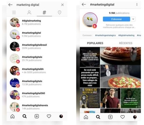 Moteur de recherche de hashtag sur Instagram