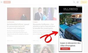  Ejemplo de un anuncio en el sitio web de un editor