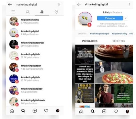 Buscador de hashtags en Instagram