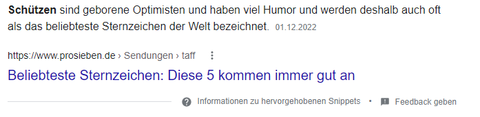 Welches Frage bei Google