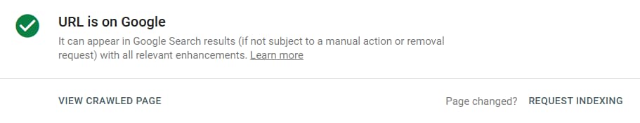 url inspection tool - GSC