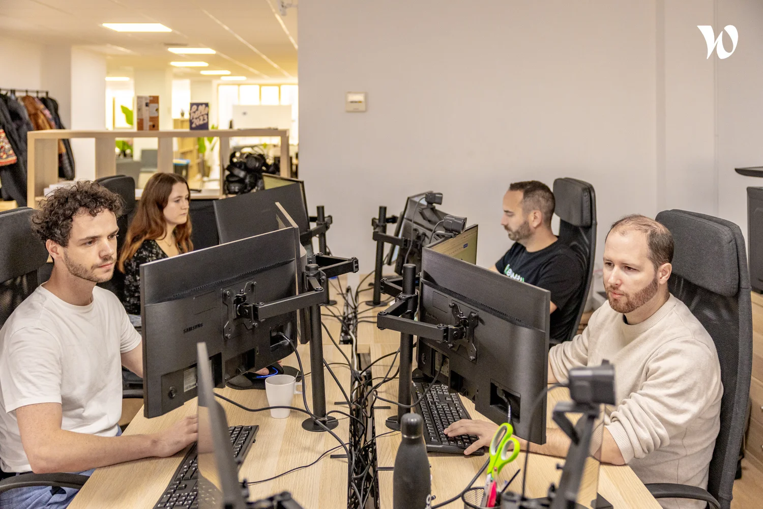 Team working at desk